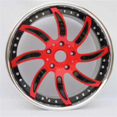 3 piece forged wheels for Porsche cayenne 955 957 958 spinning rims Red black rotate wheel